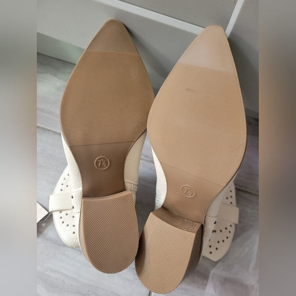 Universal Thread Co. Women  Cream Cowboy Faux Leather Boots SZ 7.5 - Picture 7 of 14